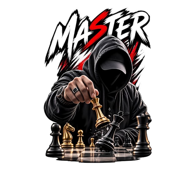 do high quality chess mascot logo retro t shirt  design