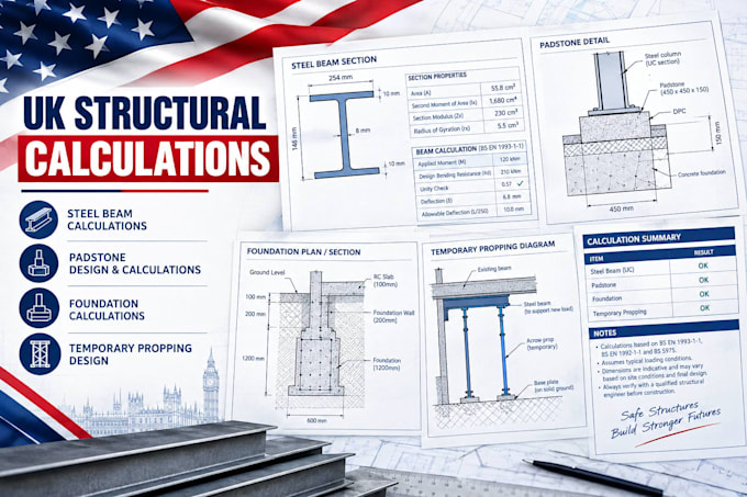 provide structural calculations for beams foundations and framing in dallas
