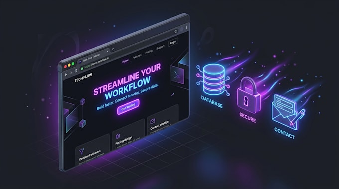 create professional website UI with backend form integration