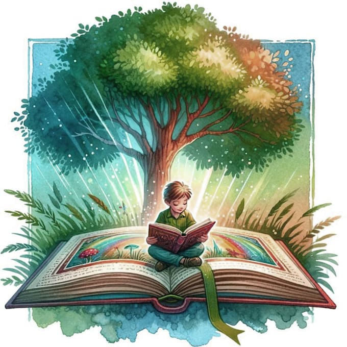 digitally paint colourful children book illustration