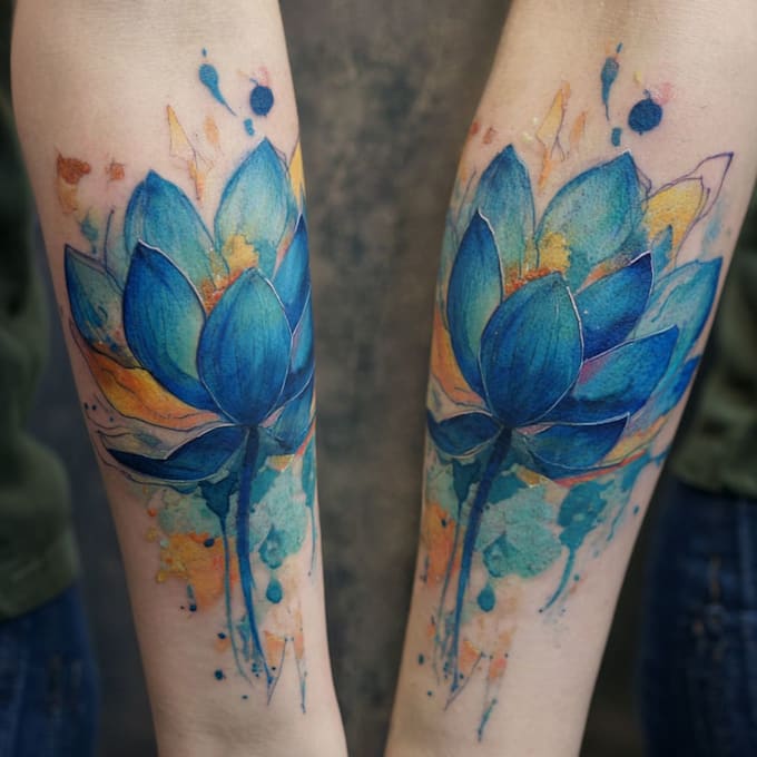 create a watercolor tattoo design