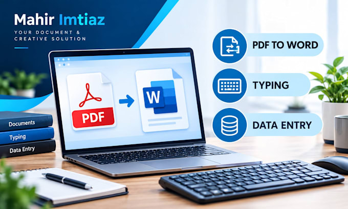 typing data entry PDF conversion and document tasks