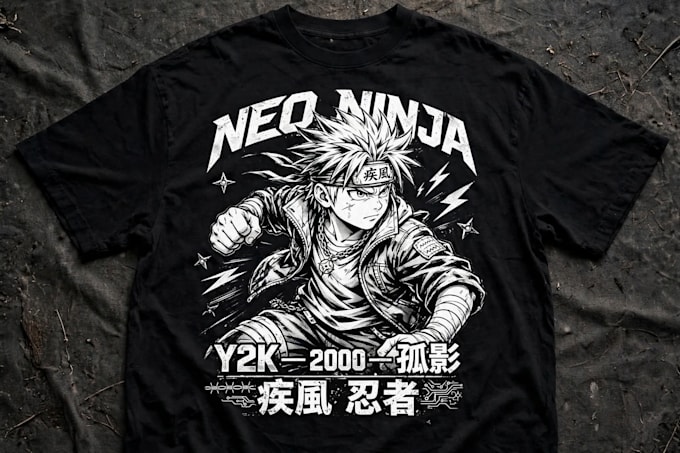 design trendy anime streetwear y2k graphic tshirt