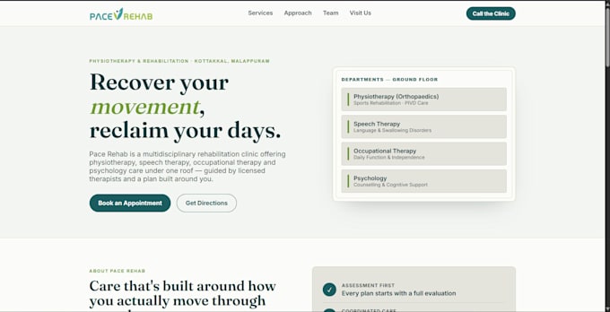 design a professional one page website