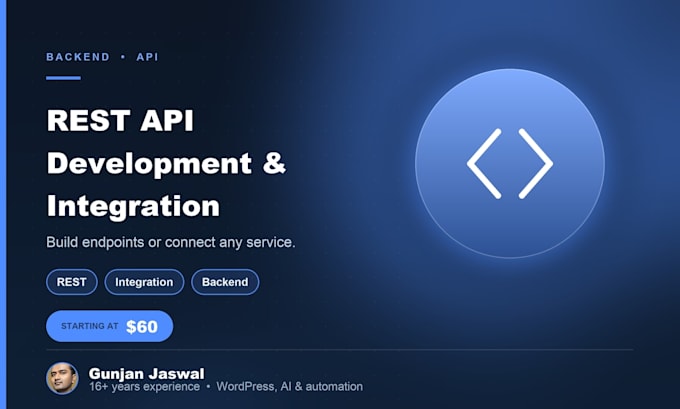 develop a rest api or integrate any third party api for you