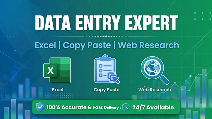 do data entry, excel, copy paste and web research