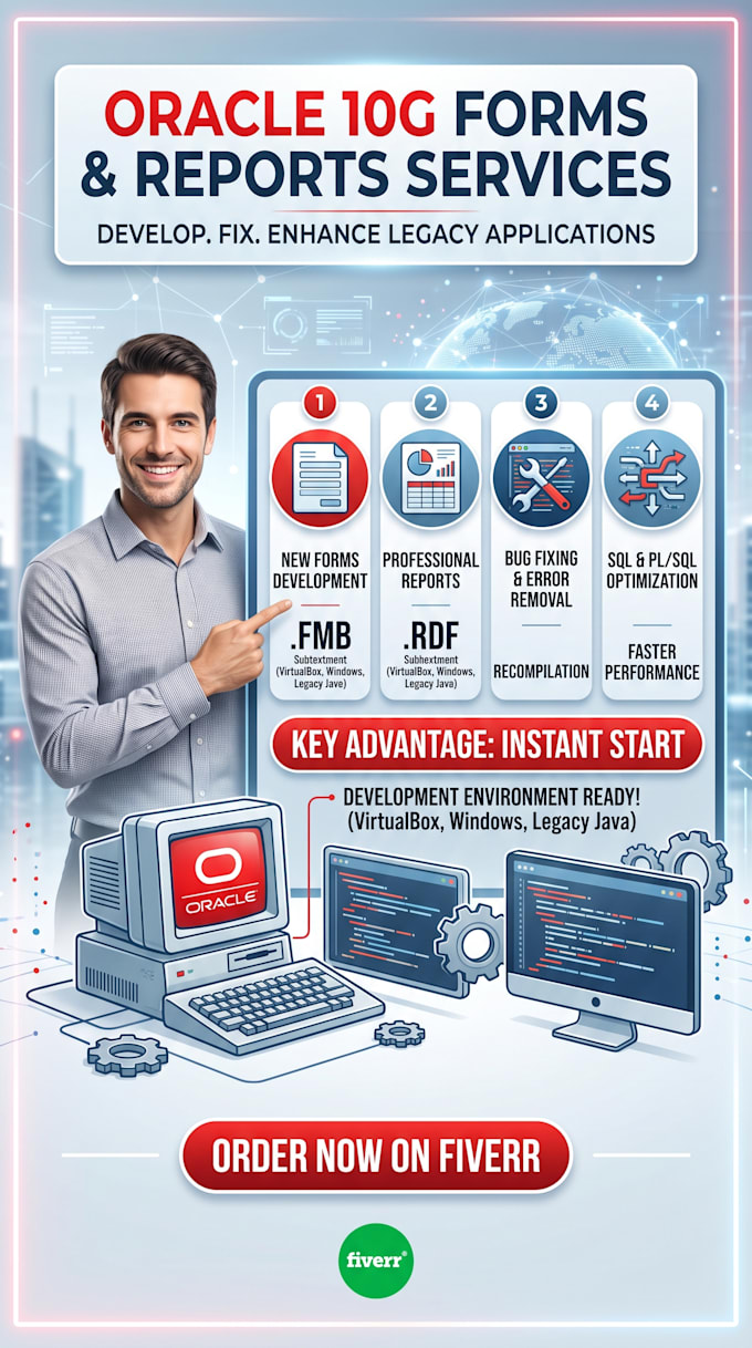 develop, fix, or upgrade oracle 10g forms and reports