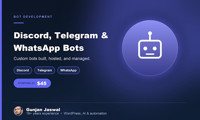 build a custom discord telegram or whatsapp bot