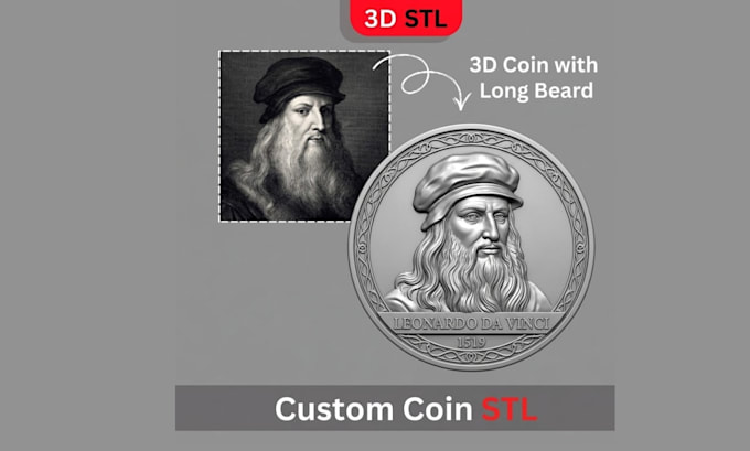custom 3d coin, medallion and bas relief models for 3d printing