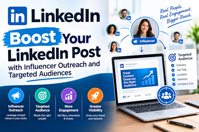boost your linkedin post with influencer outreach and targeted audiences
