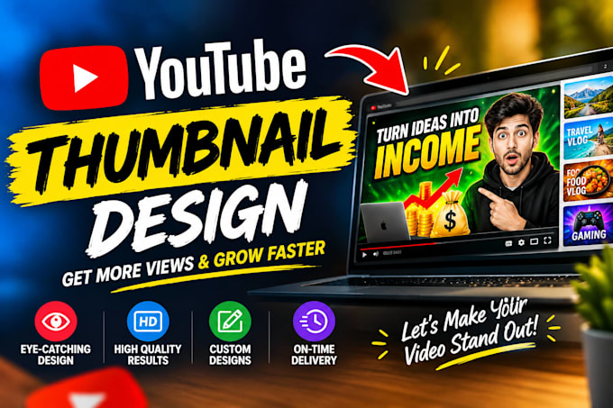 design eyecatching youtube thumbnails