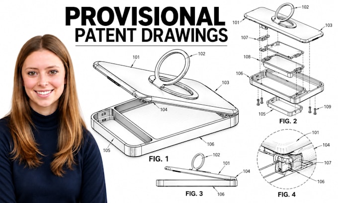 create invention patent drawings for your uspto provisional patent application