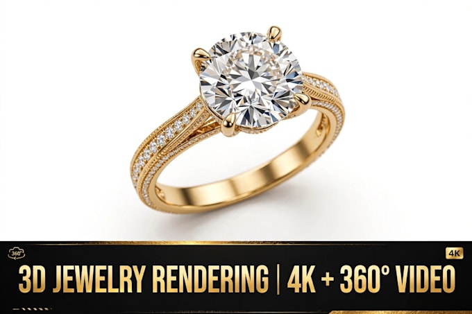 do realistic 3d jewelry rendering for shopify and cad