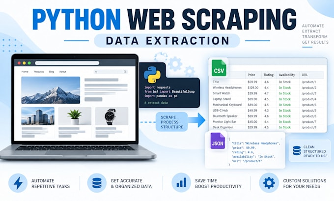 build python web scrapers and data extraction automation