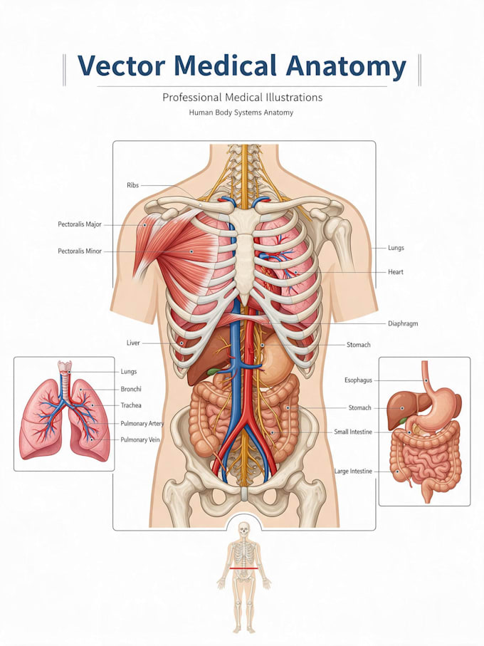 draw anatomy and medical vector illustration
