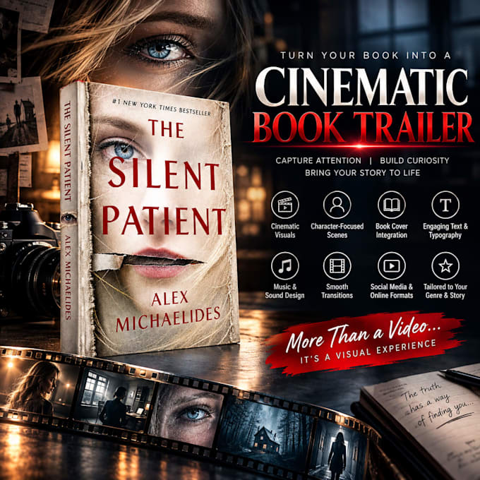 create a professional cinematic book trailer for your book