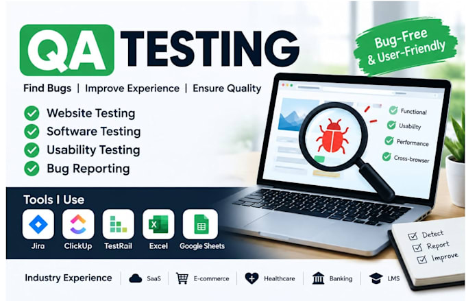 qa testing, website testing and usability testing