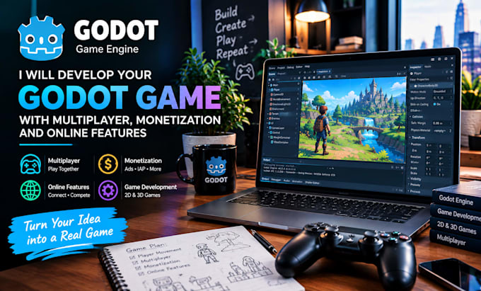 develop your godot game with multiplayer, monetization and online features