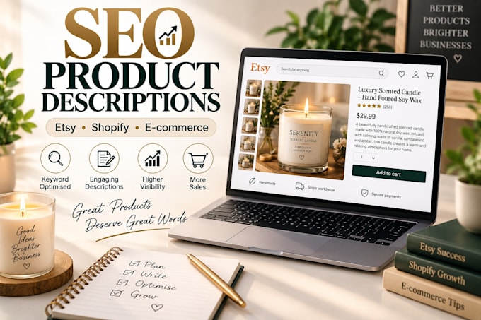 write SEO product descriptions for etsy and shopify
