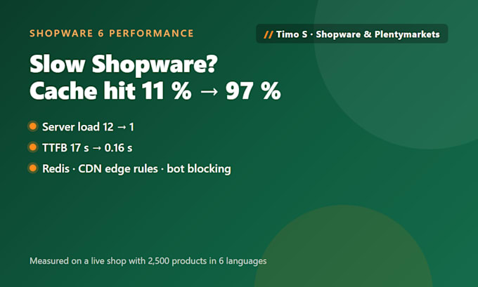 fix slow shopware 6 performance with redis cache, CDN and server tuning