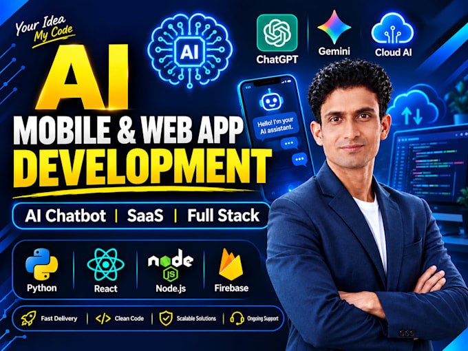 do ai mobile app development, ai chatbot and ai web app