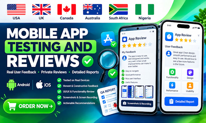 provide professional app testing and reviews for android and ios testing