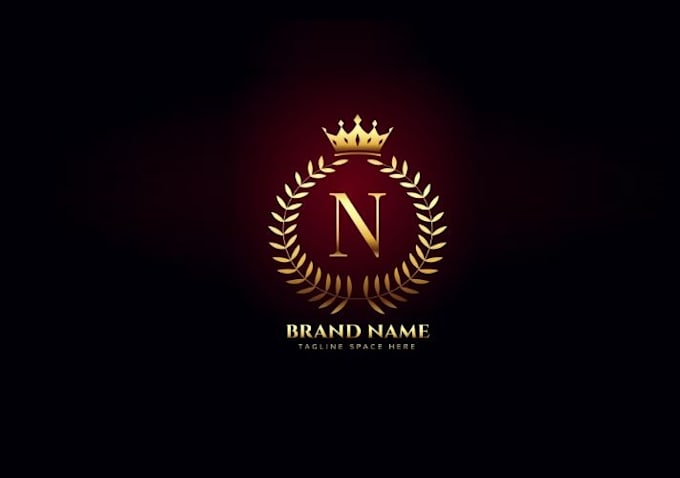 design decorative golden letter n logo