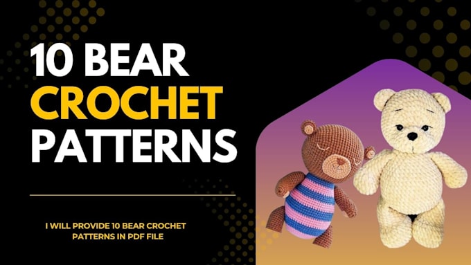 provide 10 bear crochet patterns in pdf file