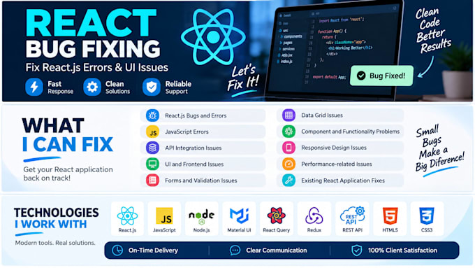 fix bugs and errors in your react js application