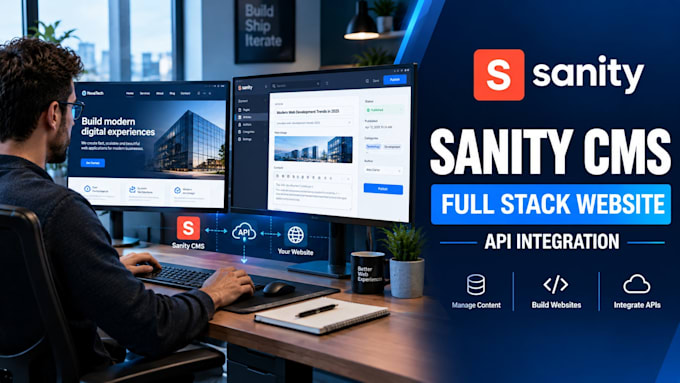 build a full stack website with sanity cms and API