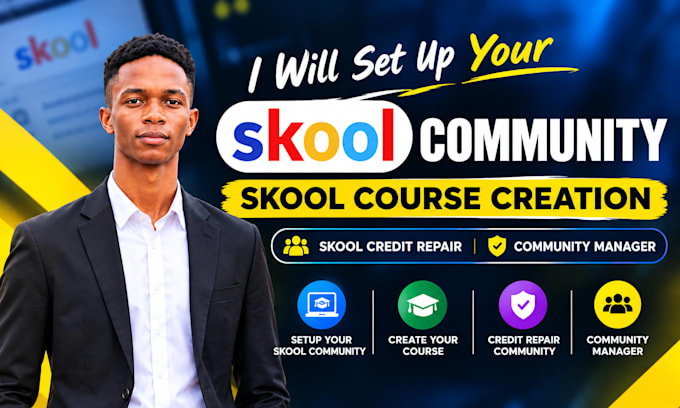 setup skool skool course creation skool credit repair community manager