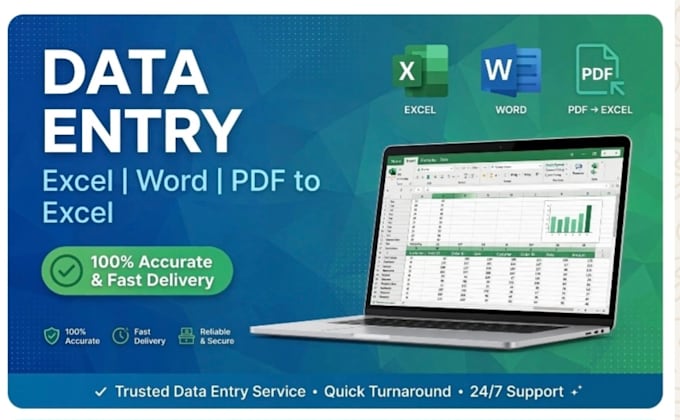 do data entry, typing work, pdf to word and excel data entry