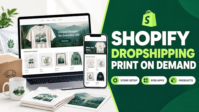 build a shopify dropshipping print on demand store website