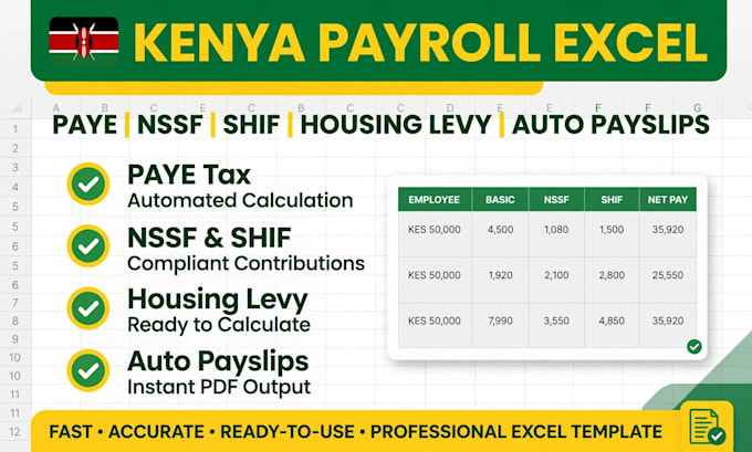 do kenya payroll, HR, excel payslips, paye nssf shif