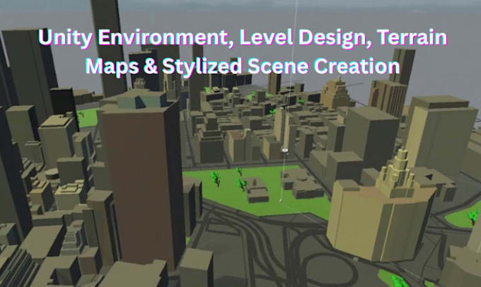 create stunning unity environment, level design, terrain map, 3d stylized scene