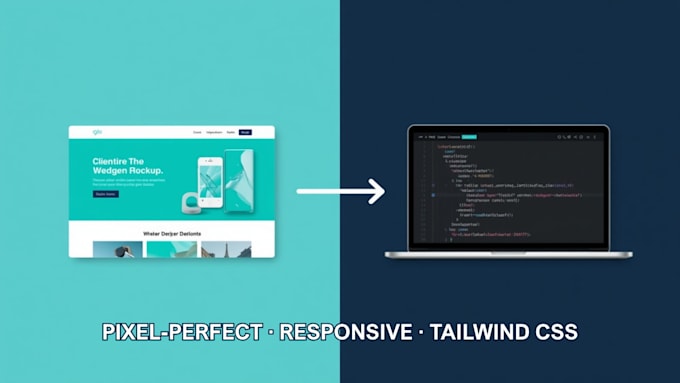 convert your figma design to react and tailwind css website