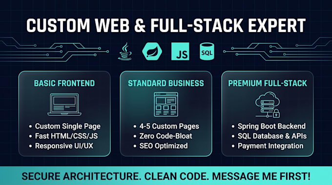 build a custom website with a secure backend architecture