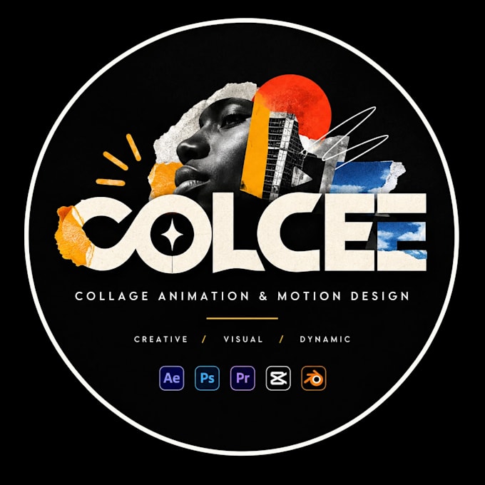 create 2d collage design logo