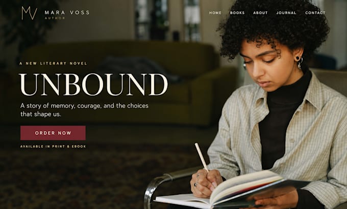 design squarespace author website book launch writer ebook publisher website