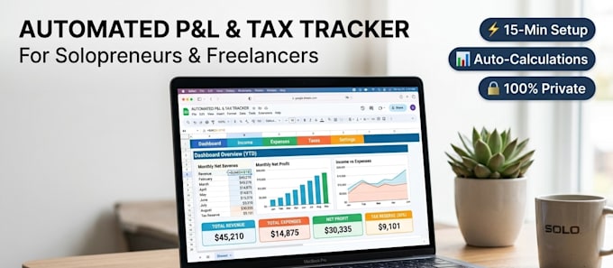 create a custom google sheets pnl and tax tracker for solopreneurs