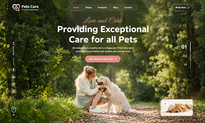 build pet care dog sitting training booking wix wordpress website store design