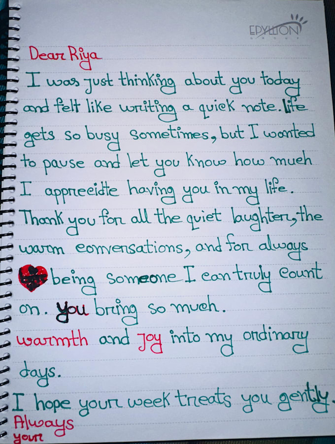 handwrite beautiful personalized notes and letters