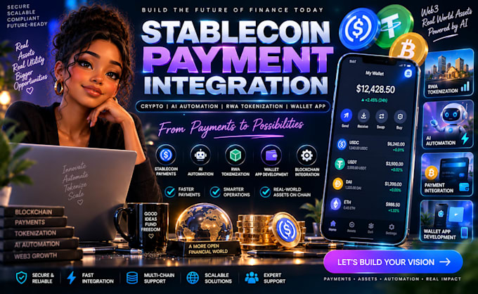 stablecoin payment integration crypto ai automation rwa tokenization wallet app