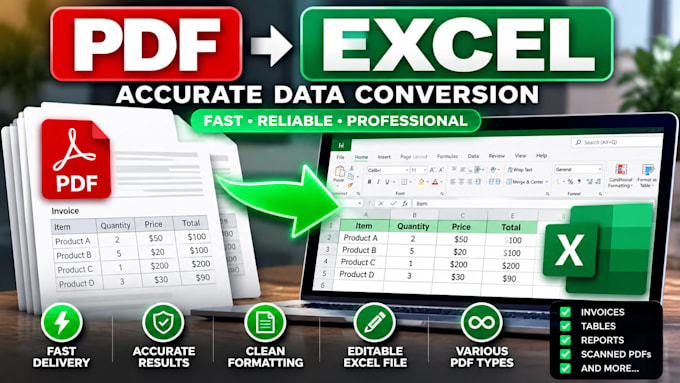 convert PDF tables to excel