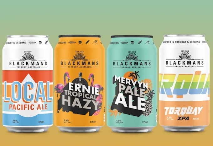 design beer can label and beverage packaging with logo