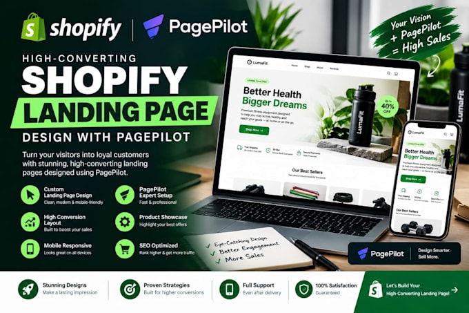 create a high converting shopify landing page with pagepilot