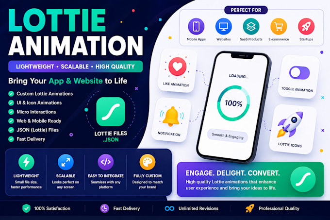 create lottie json micro animations for websites and apps