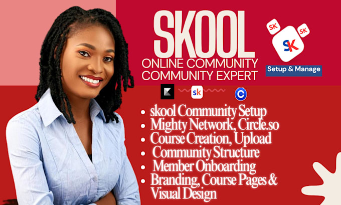 skool community setup, mighty nrtwork, circle skool community courses