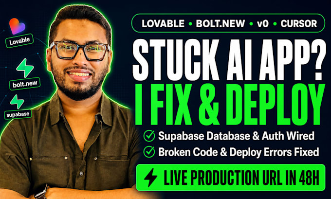 fix, complete and deploy your lovable or bolt ai built app