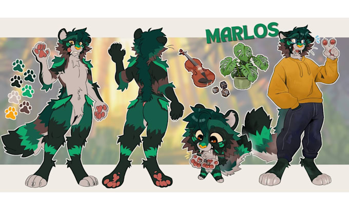 custom furry ref sheet, fursona, furry reference sheet and character design
